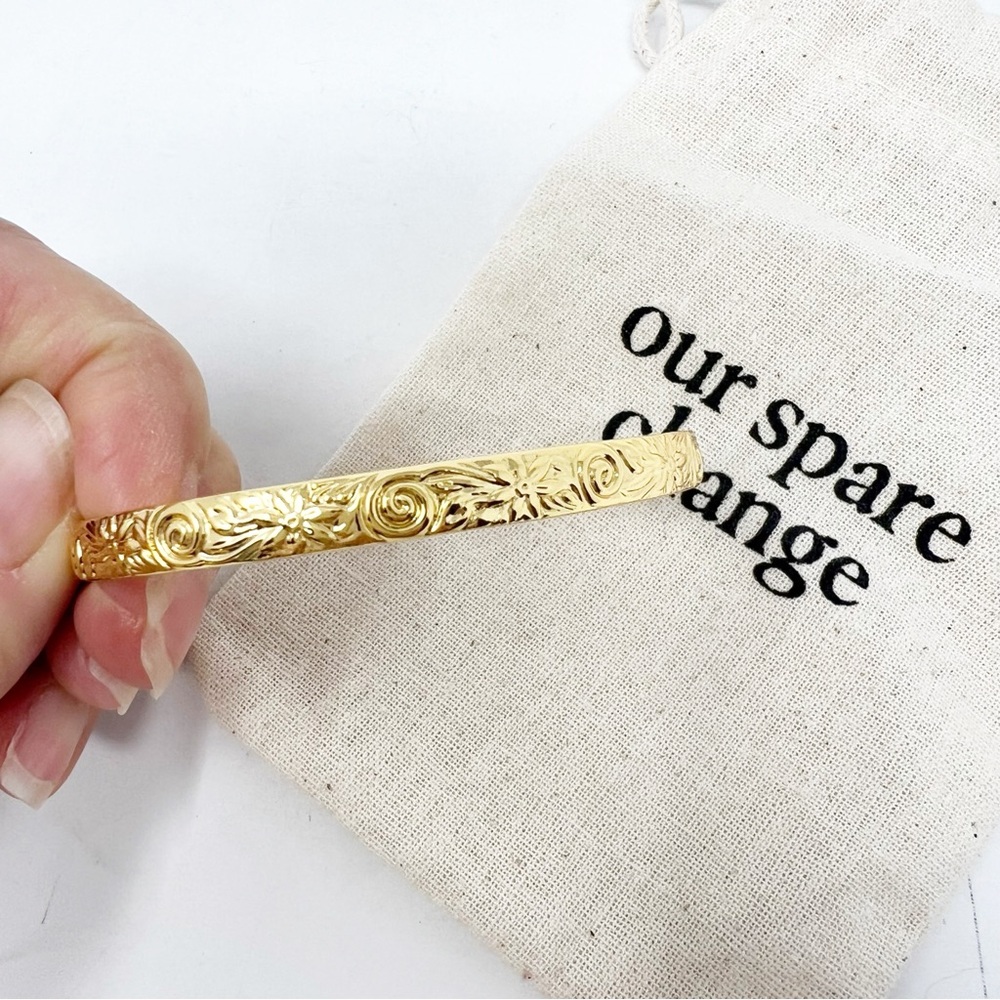 Our Spare Change Filigree Adjustable Bracelet Cuff New
